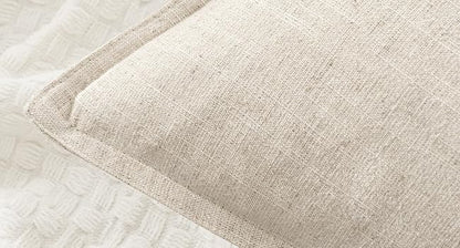 MIULEE Decorative Linen Euro Sham Pillow Covers 24x24 Natural Beige Boho Farmhouse Neutral Couch Throw Pillows for Bed Pack of 2 Accent Modern Pillowcase Sofa Livingroom Home Decor