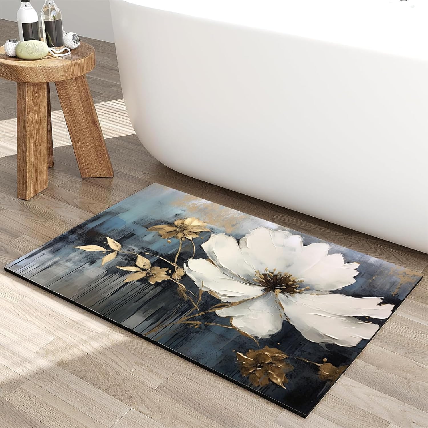 Bath Mat, 3 x 5ft, Ultra Soft and Non-Slip Bathroom Rugs, Water Absorbent and Machine Washable Bath Rug for Bathroom, Shower, and Tub
