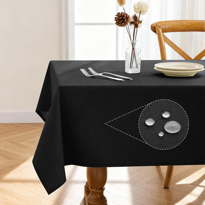 Rectangle Linen Tablecloth Waterproof & Stain Resistant, Wrinkle-Free Table Cloth Adds Elegance and Protection, Ideal for Dining, Party, Wedding and Outdoor, 52 x 70 Inch, Sage Green