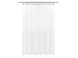 Design Waffle Weave White Shower Curtain Hotel Luxury Quality, Fabric Shower Curtains for Bathroom, Pique Pattern Cloth, Water Repellent and Machine Washable, Standard Size 71" x 72"